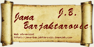 Jana Barjaktarović vizit kartica